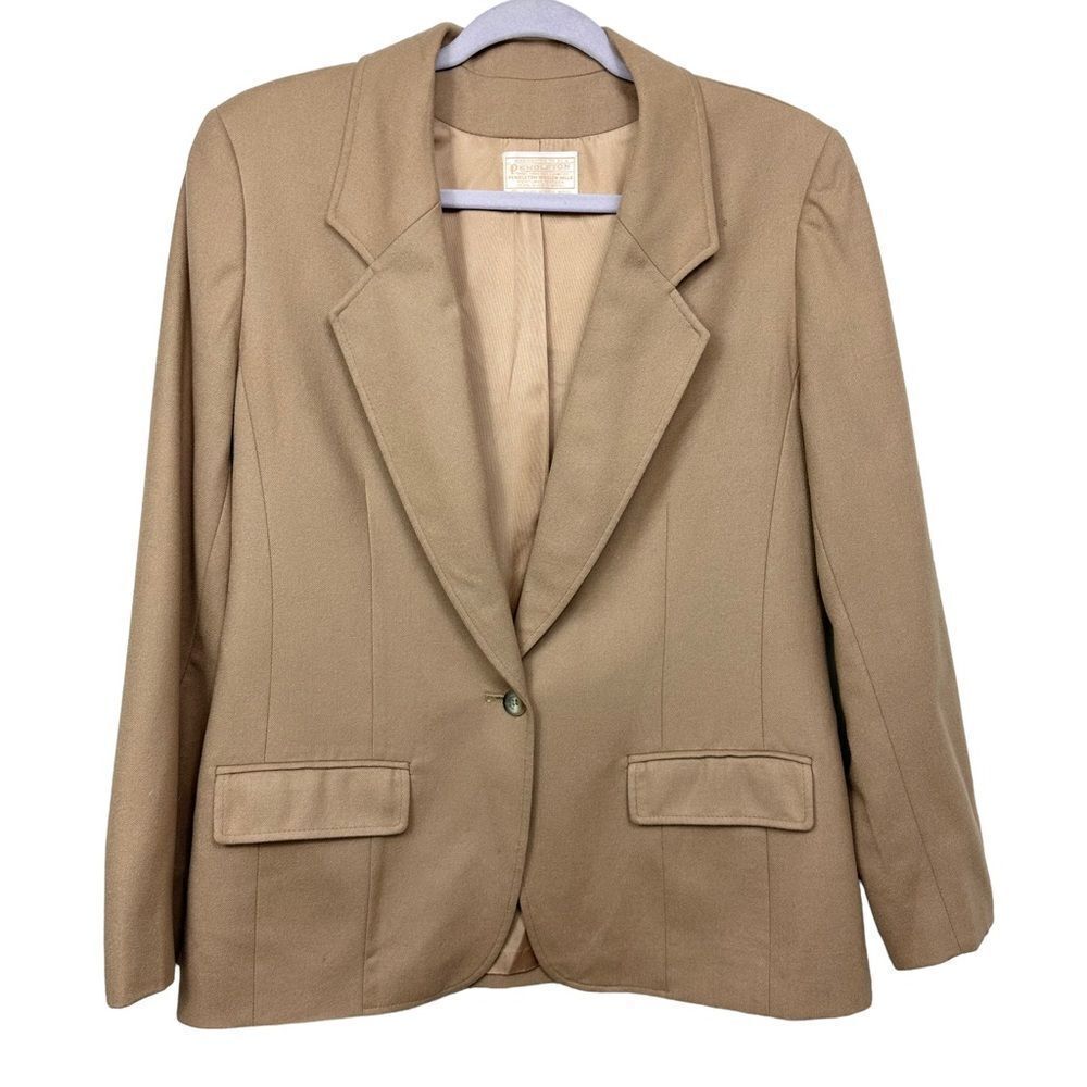 Pendleton Vintage Tan Wool Blazer Jacket